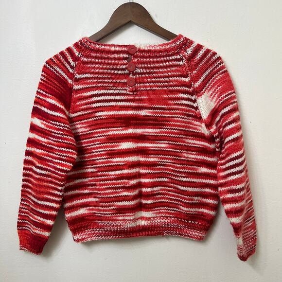 Vintage Handmade Womens Cropped  Handmade Holiday Sweater Medium Knit Wool - Picture 11 of 11